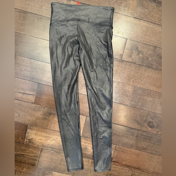 SPANX Charcoal Faux Leather Leggings - Picture 6 of 6
